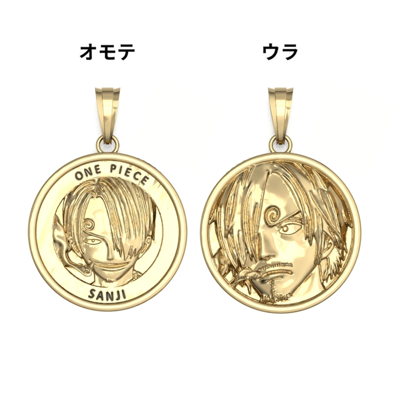 ＪＣＳ限定受注生産　『ＯＮＥ　ＰＩＥＣＥ』コインネックレス“ＳＡＮＪＩ”（天然石チャーム付き）　ゴールドコーティング　ＢＥ３