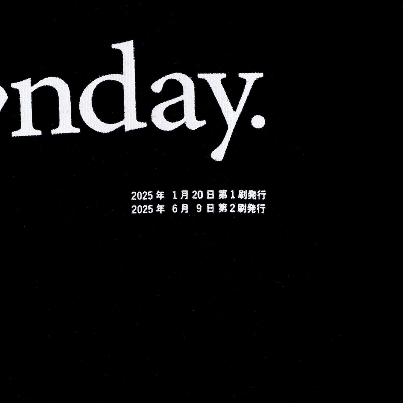 『Ｅｖｅｒｙ　Ｍｏｎｄａｙ』＿ＬＯＧＯクルー第二版＿ＢＬＡＣＫ　Ｍサイズ Mサイズ