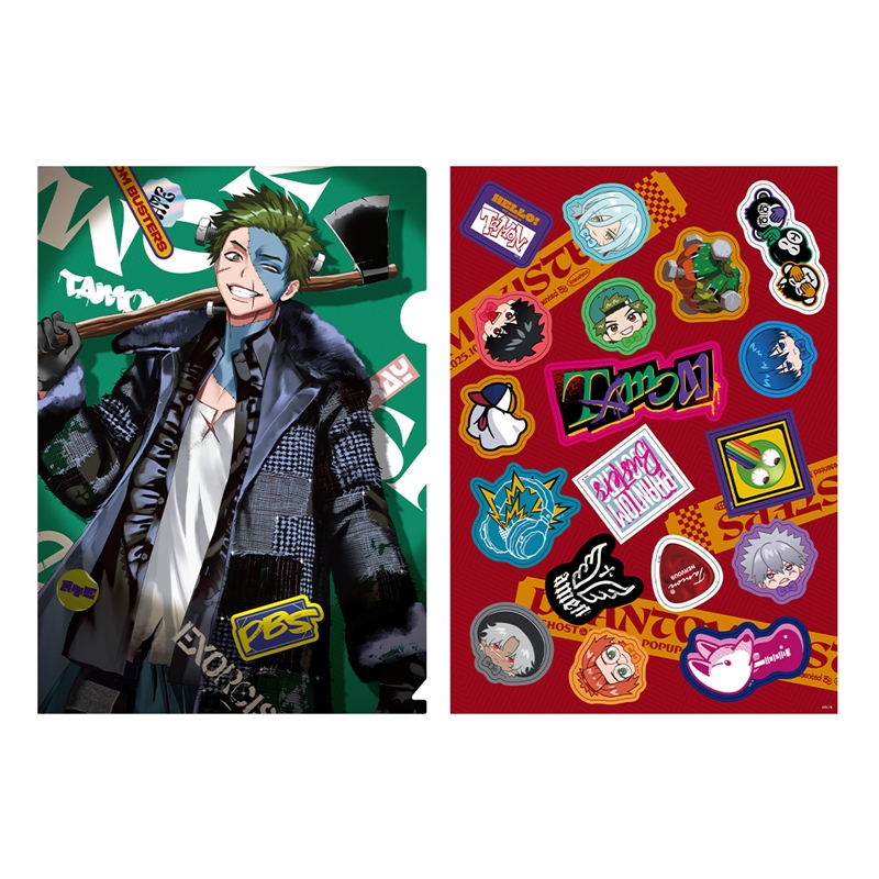 『ファントムバスターズ』デコれるステッカー付き　クリアファイル【ＧＨＯＳＴ　＆　ＦＲＩＥＮＤＳ　ＰＯＰＵＰ　ｖｅｒ】タモン