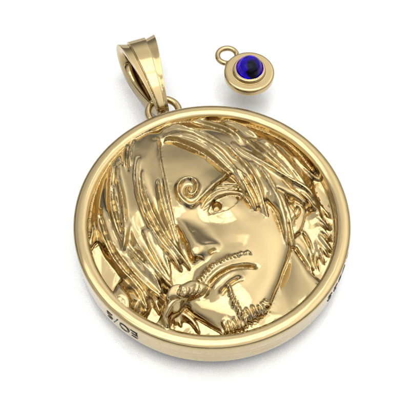 ＪＣＳ限定受注生産　『ＯＮＥ　ＰＩＥＣＥ』コインネックレス“ＳＡＮＪＩ”（天然石チャーム付き）　ゴールドコーティング　ＢＥ３