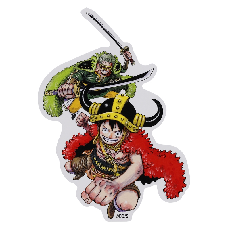 『ＯＮＥ　ＰＩＥＣＥ』ダイカットステッカー　ルフィ＆ゾロ　（２０２５年ＷＪ１７号）　ＢＦ３