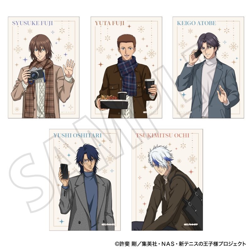 『新テニスの王子様』ブロマイドセットＢ（不二周助、不二裕太、跡部景吾、忍足侑士、越知月光）／冬のおでかけ