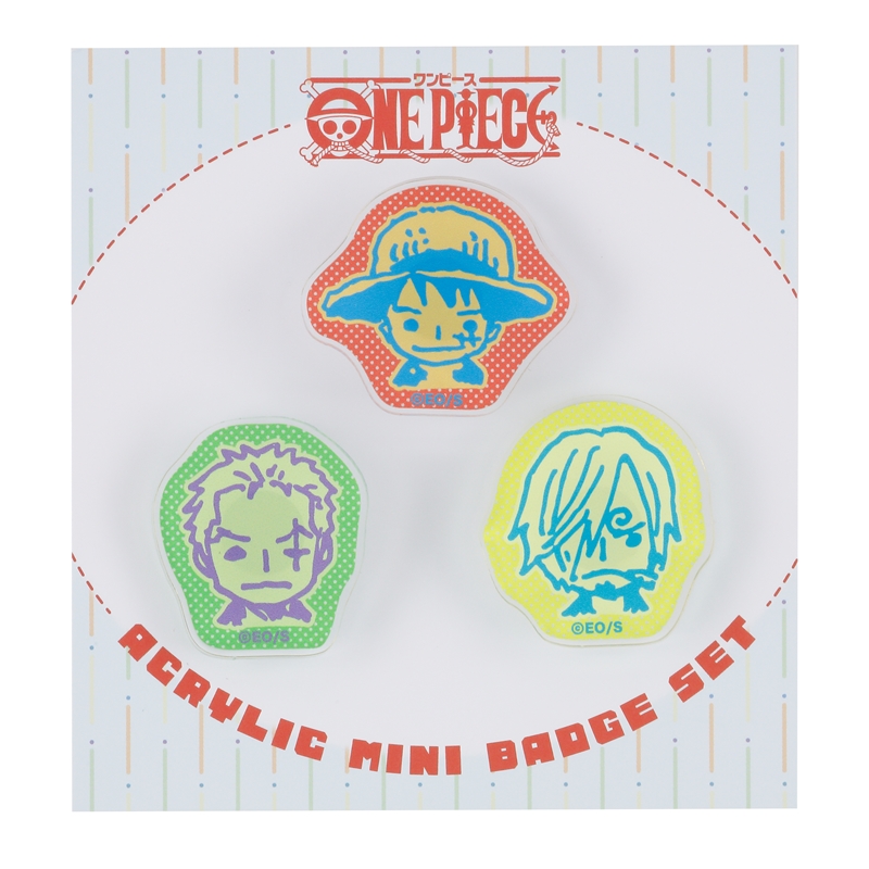 『ONE PIECE』アクリルminiバッジ3個セット (ルフィ&ゾロ&サンジ) BC3
