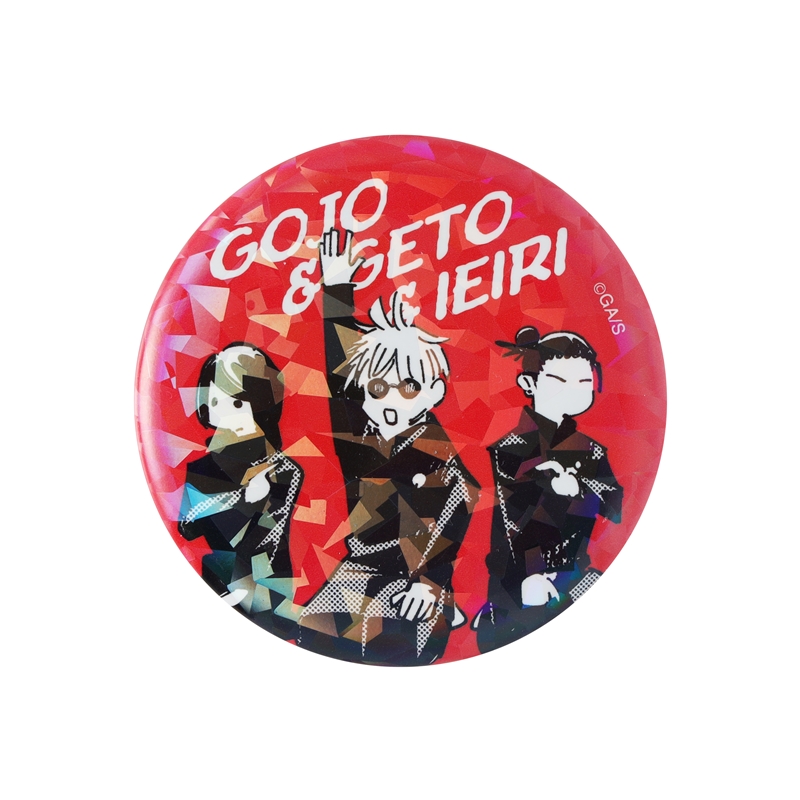 完全受注生産　「週刊少年ジャンプ」オールスター缶バッジ　『呪術廻戦』　［９５　五条悟＆夏油傑＆家入硝子　「懐玉・玉折」ＪＣ８−９巻掲載］　ＢＤ１