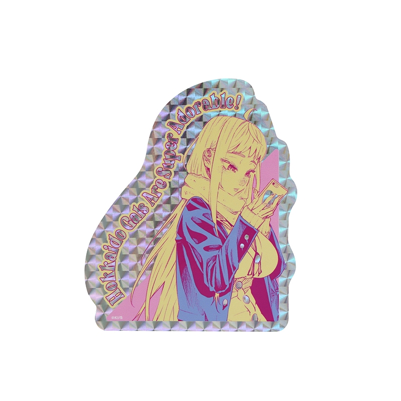 『道産子ギャルはなまらめんこい』オーロラシャインステッカー（１００×１００ｍｍ以内変形サイズ）　ＢＤ１−ＪＮＰＧ