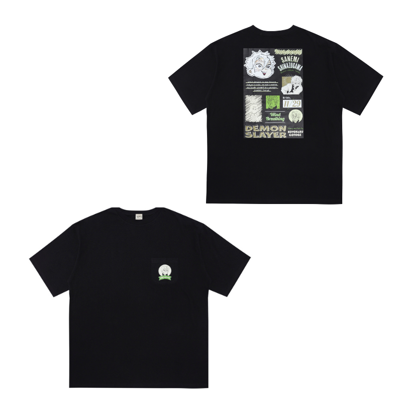 『鬼滅の刃』ポケット付きビッグシルエットTシャツ “HEROES” 不死川実弥 BD4