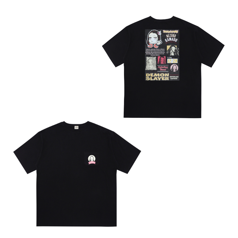 『鬼滅の刃』ポケット付きビッグシルエットTシャツ “HEROES” 竈門禰豆子 BD4