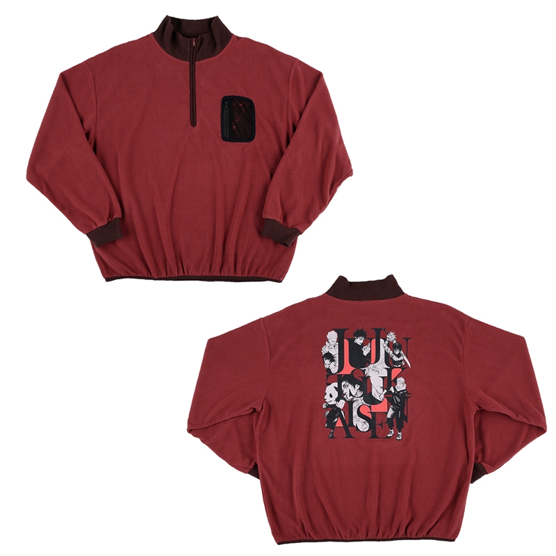 『呪術廻戦』フリースハーフジッププルオーバー　フリーサイズ　ＢＤ４−ＪＳ