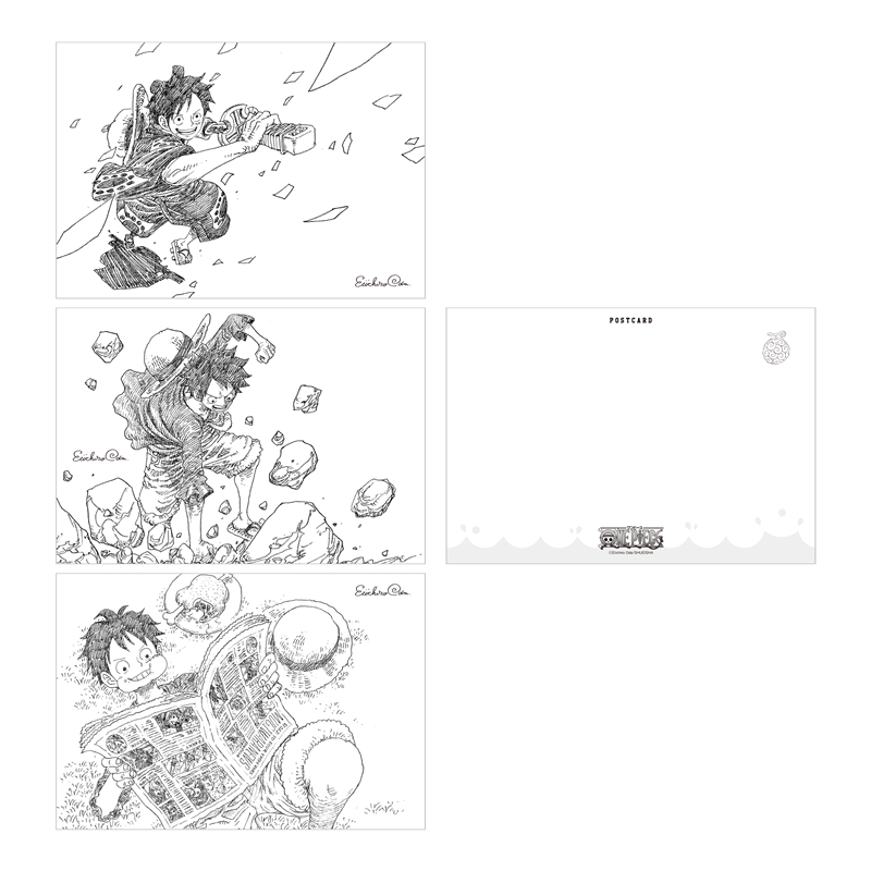 『ONE PIECE』ポストカード3枚セット えんぴつブラック (ONE PIECE magazine vol.10・14・17) BD4−JF