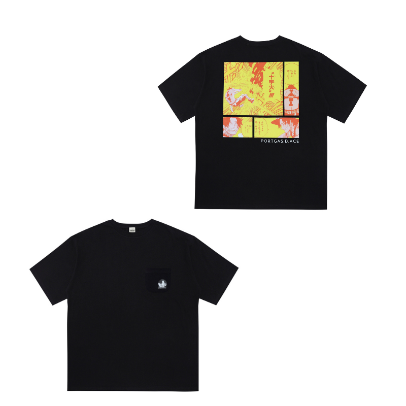 『ONE PIECE』ポケット付きビッグシルエットTシャツ “HEROES” ポートガス・D・エース BE1