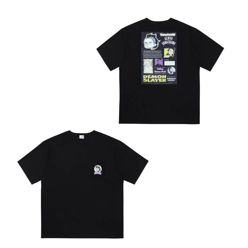 『鬼滅の刃』ポケット付きビッグシルエットTシャツ “HEROES” 不死川玄弥 BE1