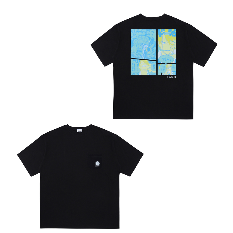 『ONE PIECE』ポケット付きビッグシルエットTシャツ “HEROES” サンジ BE1