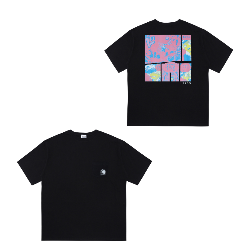 『ONE PIECE』ポケット付きビッグシルエットTシャツ “HEROES” サボ BE1