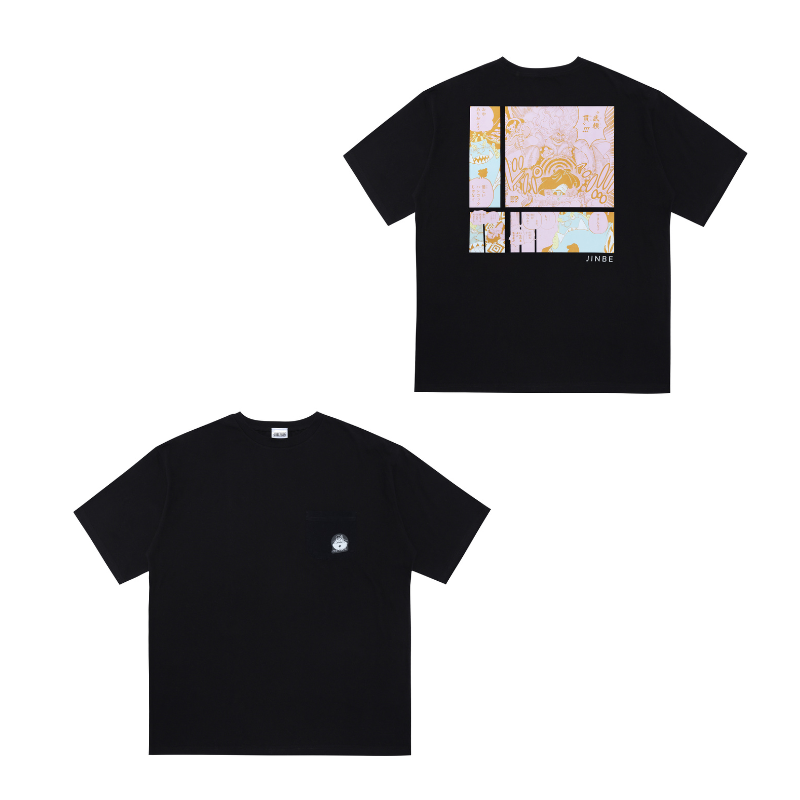 『ONE PIECE』ポケット付きビッグシルエットTシャツ “HEROES” ジンベエ BE2