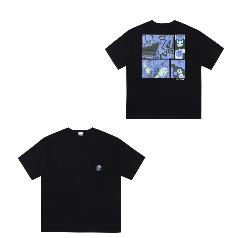 『ONE PIECE』ポケット付きビッグシルエットTシャツ “HEROES” ブルック BE2