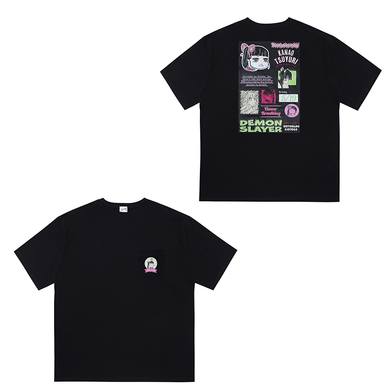 『鬼滅の刃』ポケット付きビッグシルエットTシャツ “HEROES” 栗花落カナヲ BE2