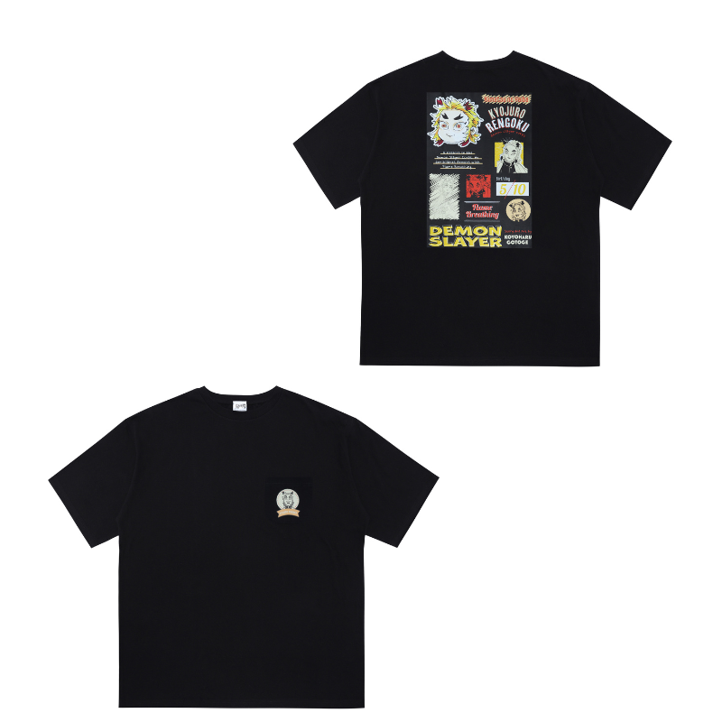 『鬼滅の刃』ポケット付きビッグシルエットTシャツ “HEROES” 煉獄杏寿郎 BE2