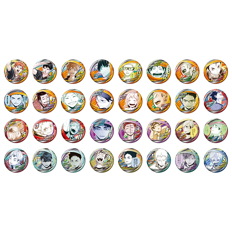 『ハイキュー！！』コレクション缶バッジ　「ＦＵＮ！！」　全種セット　（全３２種入り）　＜ハイキュー！！　ＦＡＮ　ＰＡＲＫ＞　ＢＥ２