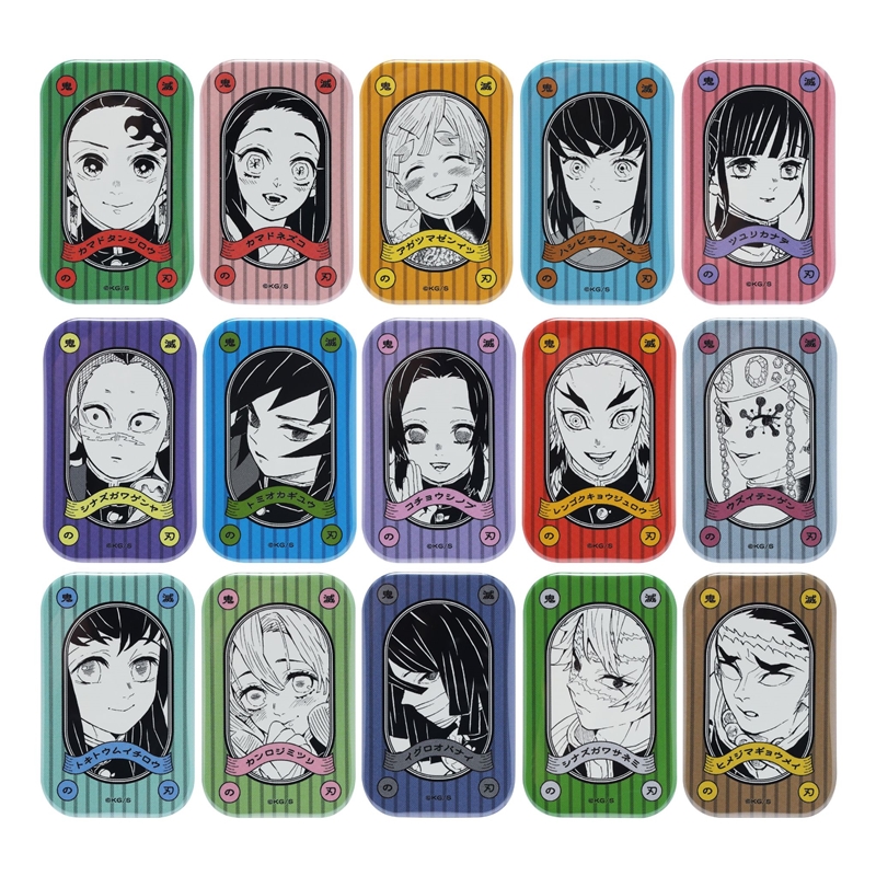 ＪＣＳ限定　『鬼滅の刃』スクエア缶バッジコレクション（スタンド付き）　第１弾　全種セット　（全１５種入り）　ＢＥ３
